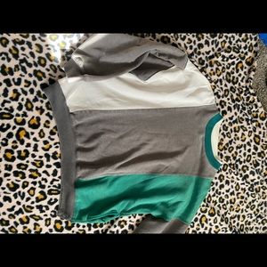 Vintage Crew Neck Sweatshirt with pockets Block colors XL